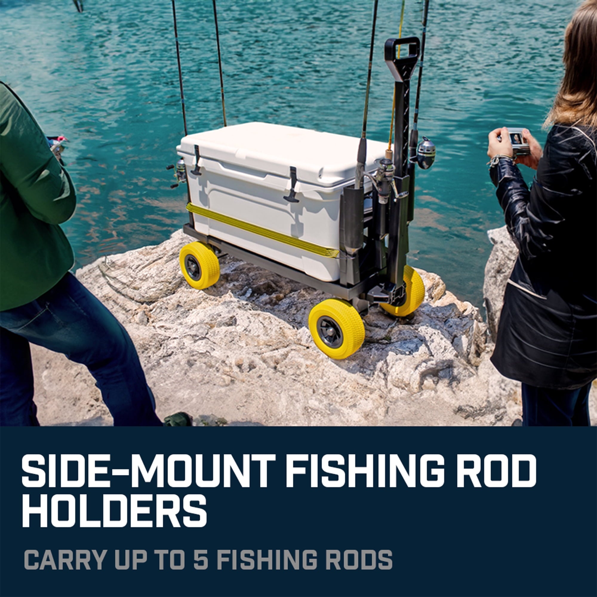 Mighty Max Cart Cooler Caddy & Fishing Cart-Yellow