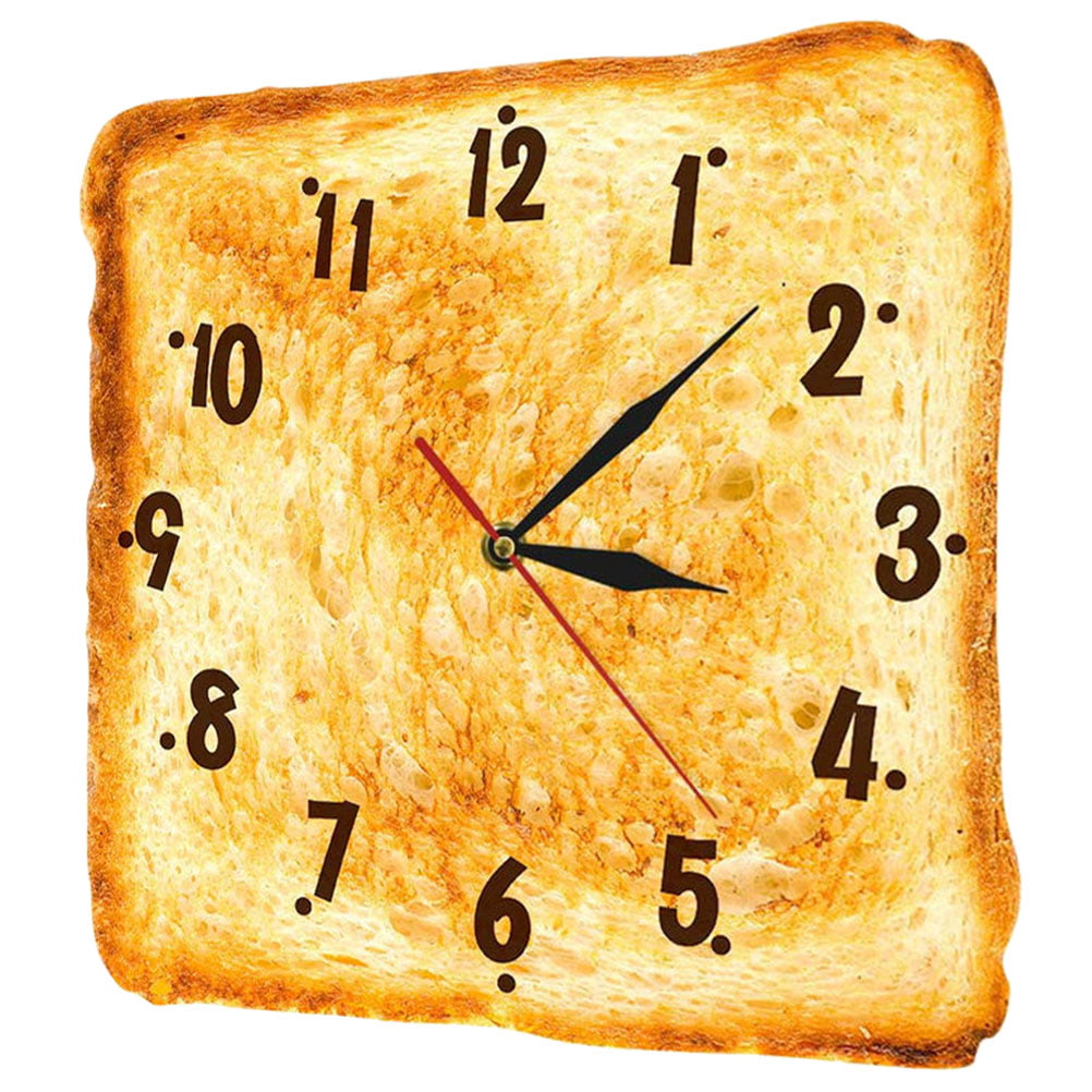 HOMEMAXS Toast Design Wall Clock Modern Wall Clock Bakery Wall Hanging Clock Restaurant Clock