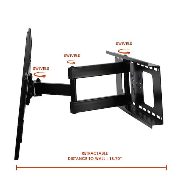 32 in. to 70 in. Full Motion Wall Mount in Black