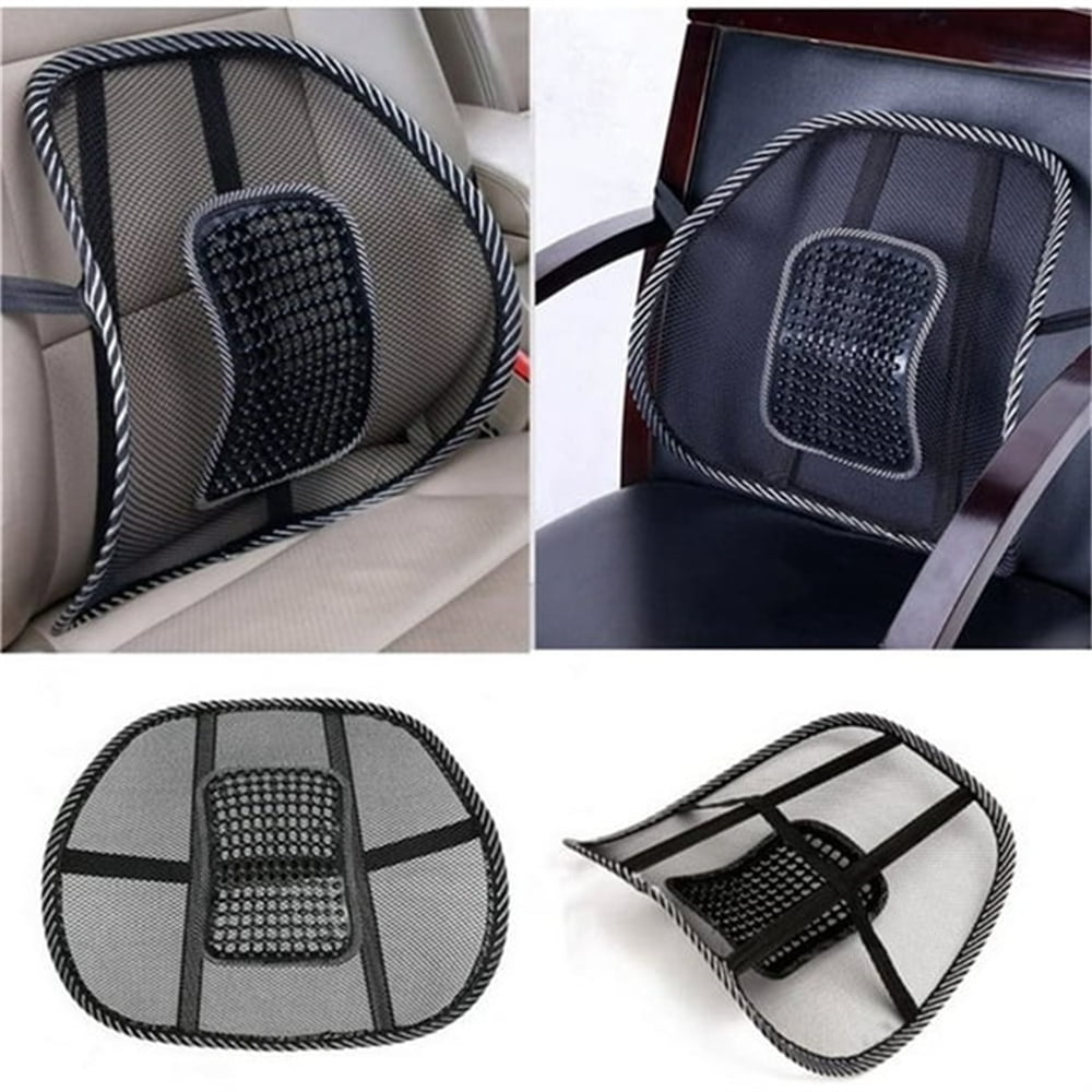 NOGIS Lumbar Support, Car Mesh Back Support with Massage Beads Ergonomic Designed for Comfort and Lower Back Pain Relief - Lumbar Back Support Cushion for Car Seat, Office Chair,Wheelchair