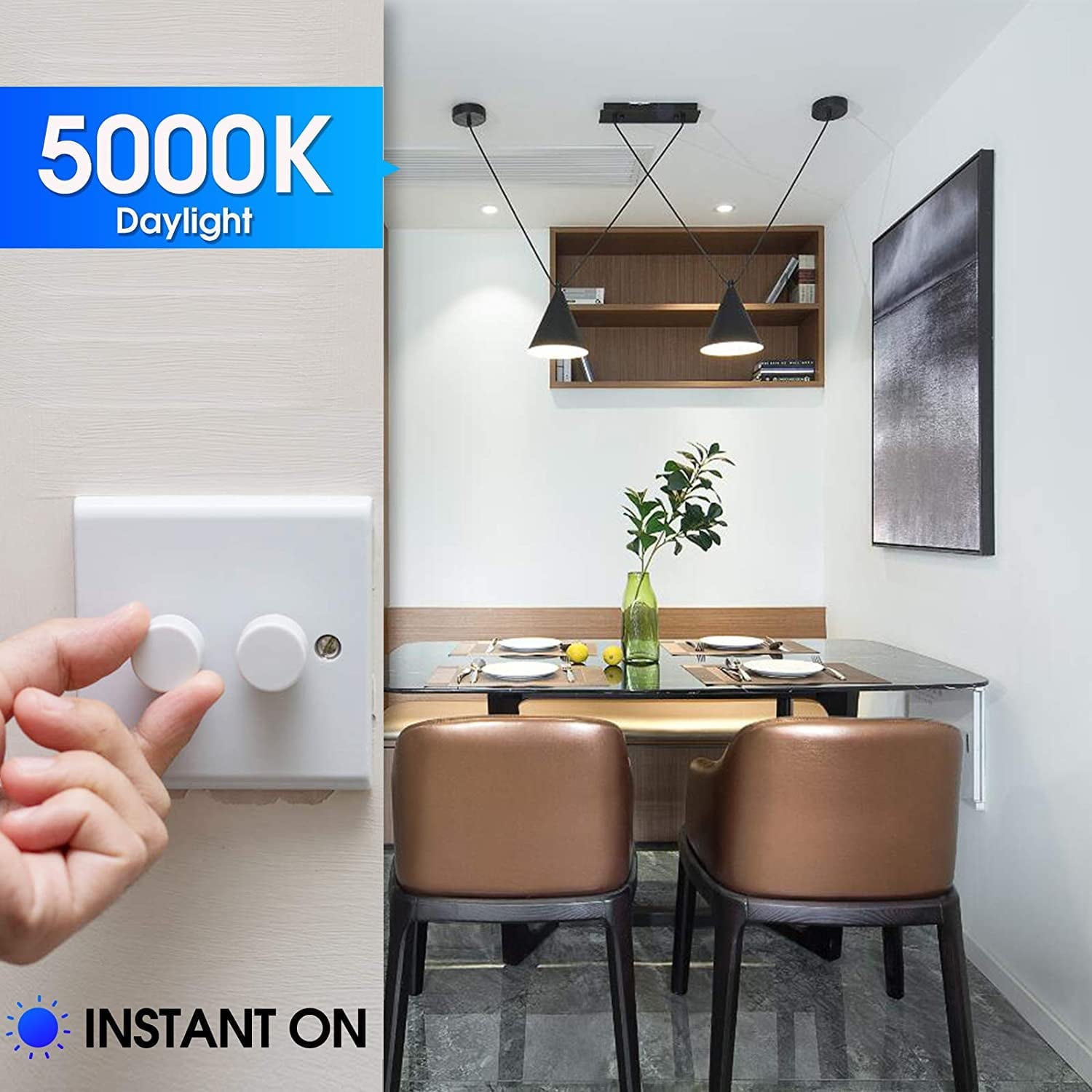 ENERGETIC Dimmable Indoor LED Flood Light Bulbs BR30, 8.5W Equivalent 65W, Recessed Can Light Bulbs, Daylight 5000K, UL Listed, 6 Pack