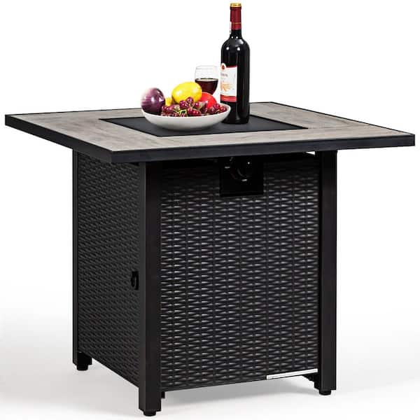 30 in. Gas Fire Table 50,000 BTU Square Propane Fire Pit Table Patio Yard