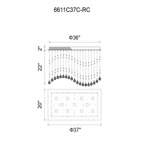 Twinkle 11 Light Flush Mount With Chrome Finish
