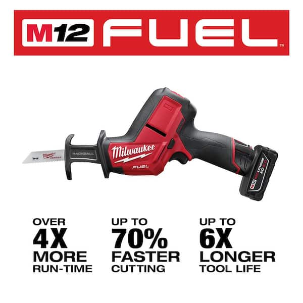 M12 FUEL 12V Lithium-Ion Brushless Cordless HACKZALL Reciprocating Saw Kit W/ M12 3/8 in. Ratchet