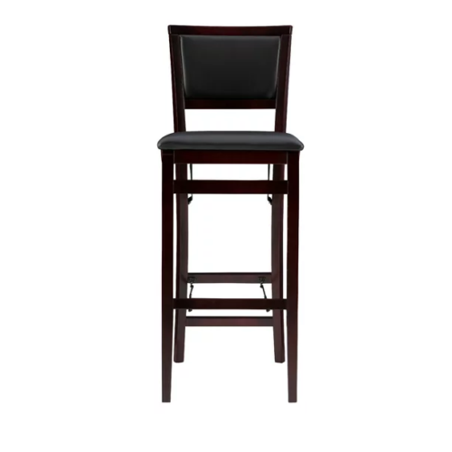 Linon Kristle Folding Padded Bar Stool, 30" Seat Height, Espresso Finish