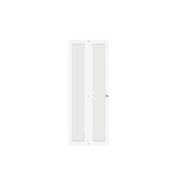 30 in x 80 in Frosted glass Single Glass Panel Bi-Fold Doors, Multifold Interior Doors with Hardware Kits