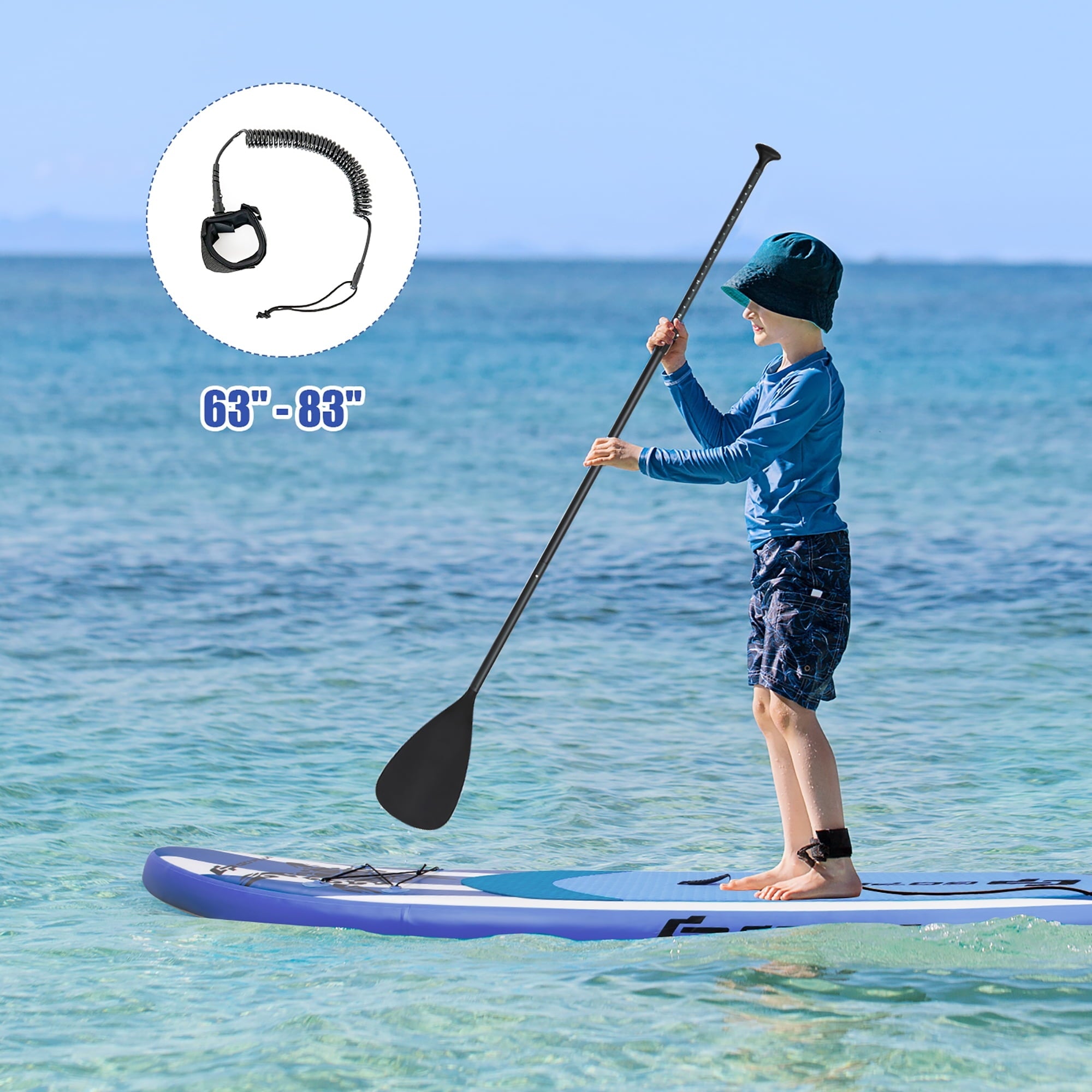 Goplus 11’ Inflatable Stand Up Paddle Board SUP W/Carrying Bag Aluminum Paddle Navy
