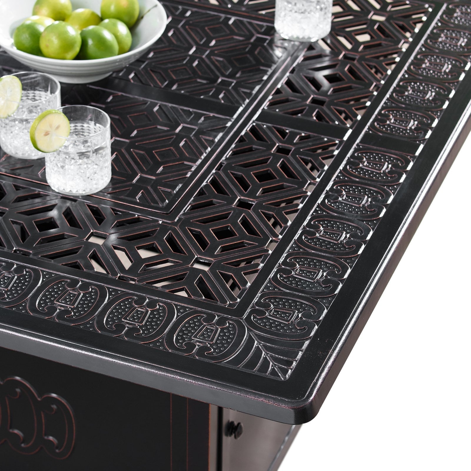 Oakland Living Ronin 42 in. Square Propane Fire Pit Table - Copper