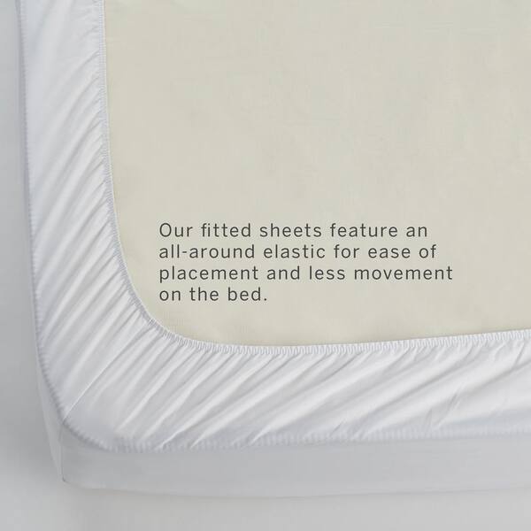 Company Cotton Sateen Extra Deep Ivory Cotton Queen Fitted Sheet