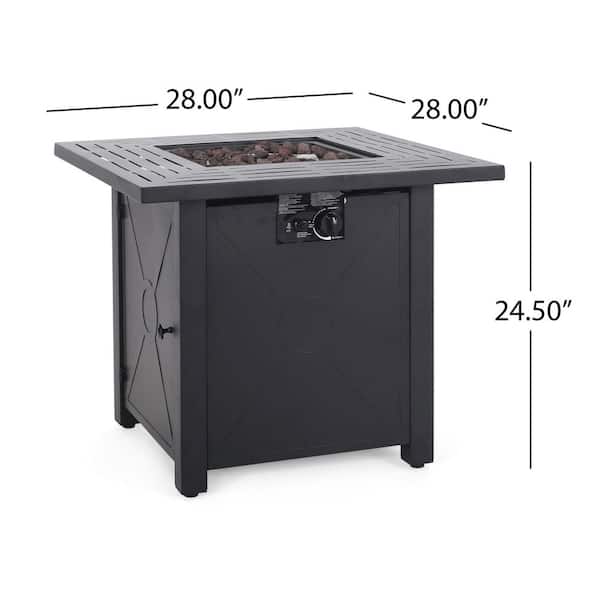 Haraldson Black Square Metal Fire Pit