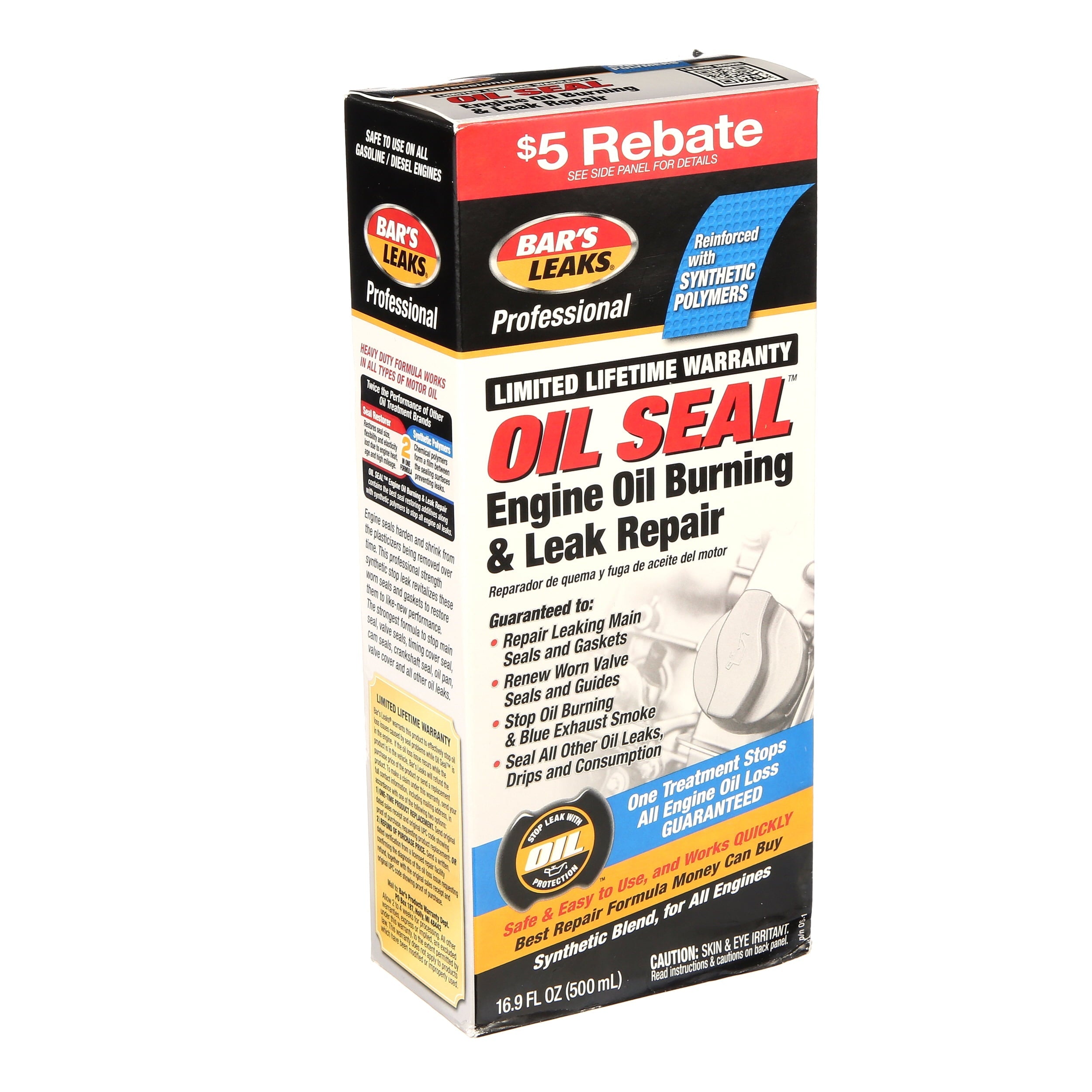 Bar's Leaks Oil Seal Engine Oil Burning & Leak Repair Additive, 16.9 oz