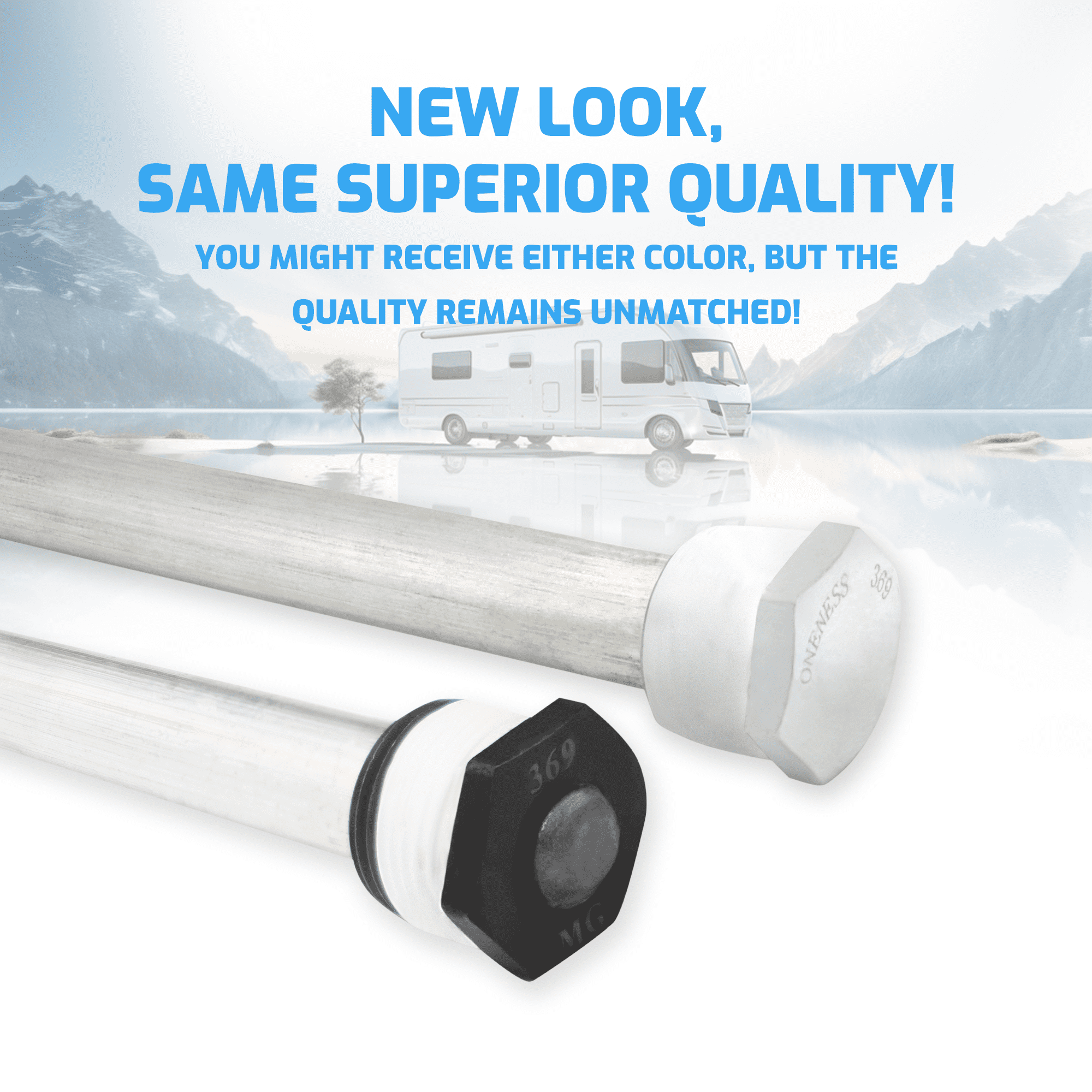 ONENESS 369 (2 Pack) Suburban Atwood Camper Travel Trailer RV Anode Rod Water Heater Replacement Part 232767 - Magnesium with PTFE Thread Seal Teflon Tape + 1 Year Warranty