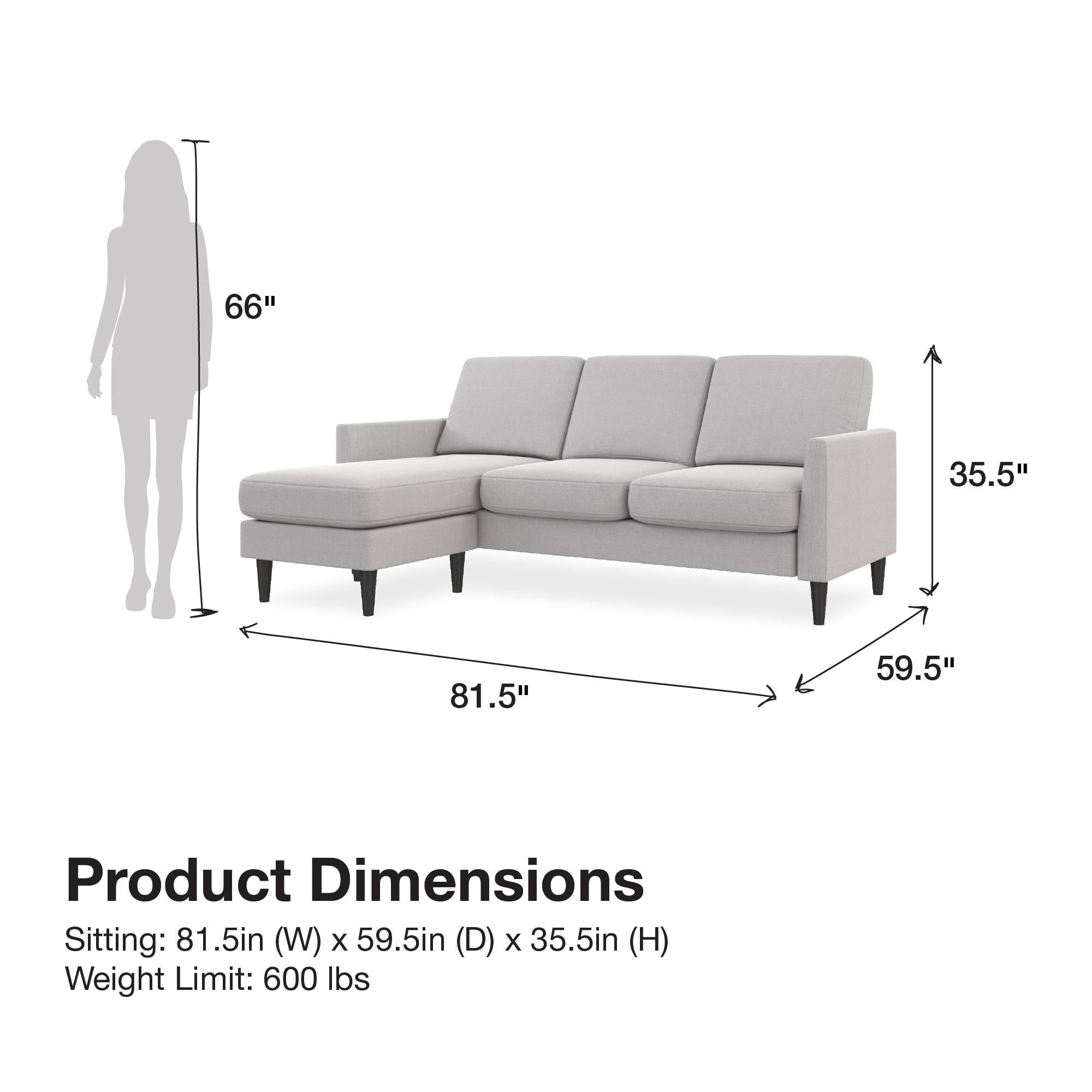 Mr. Kate Winston Reversible Sofa Sectional, Light Gray Linen