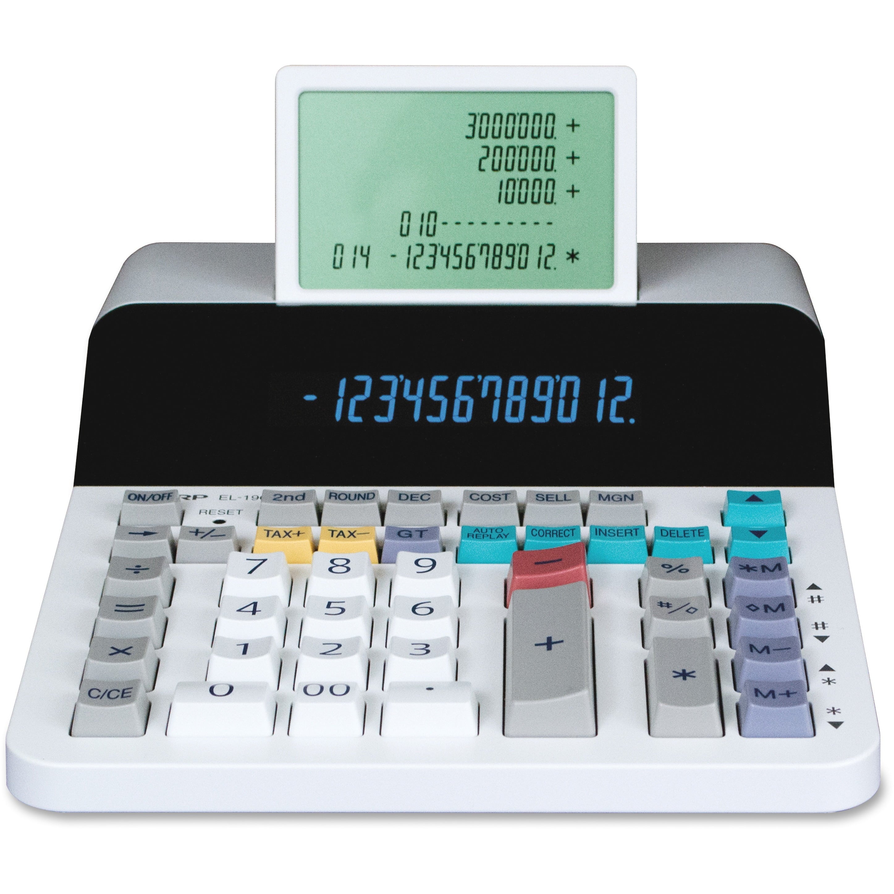 Sharp Calculators, SHREL1901, EL-1901 12-Digit Paperless Printing Calculator, 1 Each, White