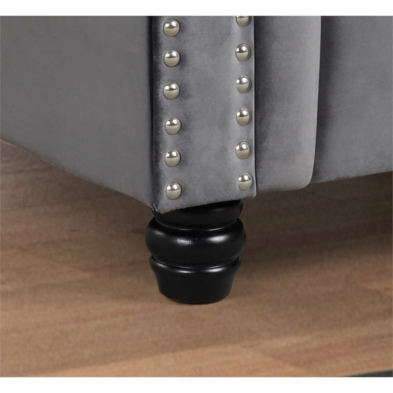 RN Furnishings modern sofa Loveseat velvet fabric Living room furniture Set-Gray