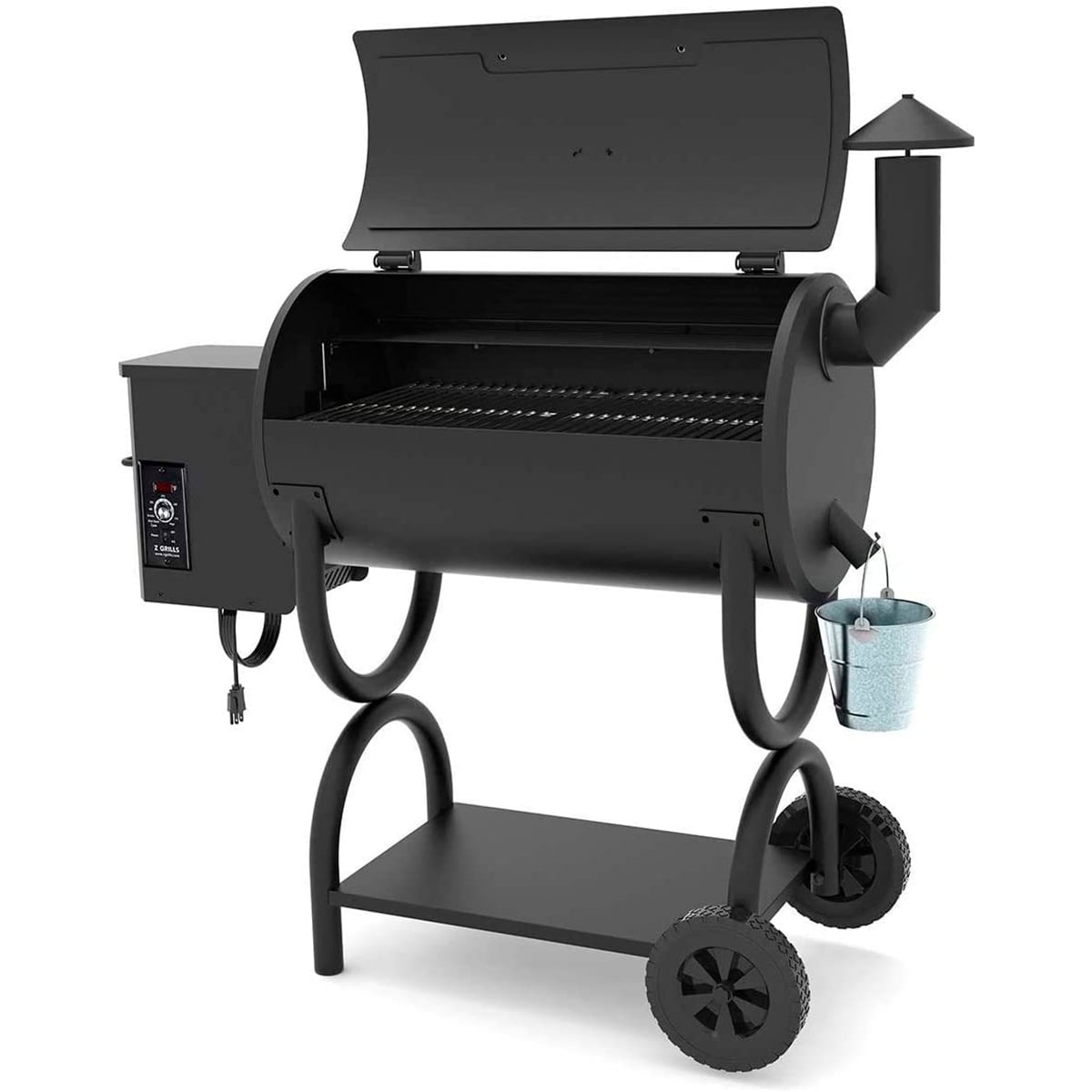 GRILLS ZPG-550B 560 sq. in. Wood Pellet Grill and Smoker 8-in-1 BBQ Black