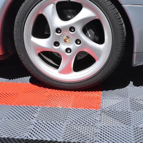 Perforated Click 12-1/8 in. x 12-1/8 in. Red Plastic Garage Floor Tile (25-Pack)