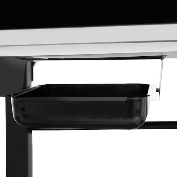 4-Burners Portable Propane Gas Grill and Griddle Combo Grills in Black with Side Tables with Cover