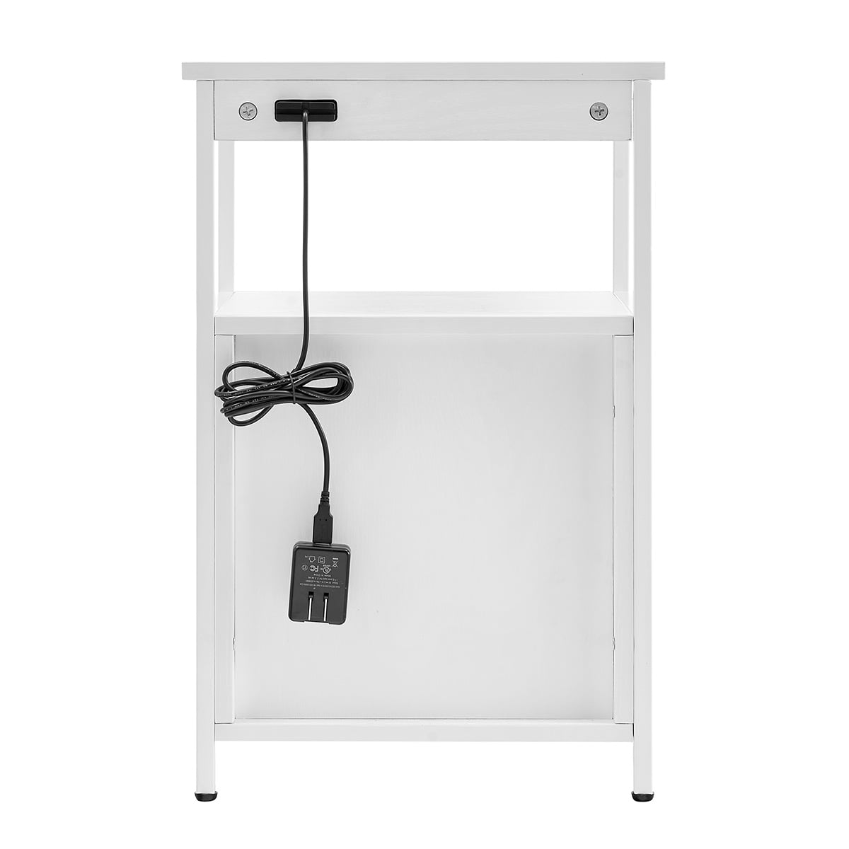 Mainstays 2-Drawers Nightstand With USB Bedroom White