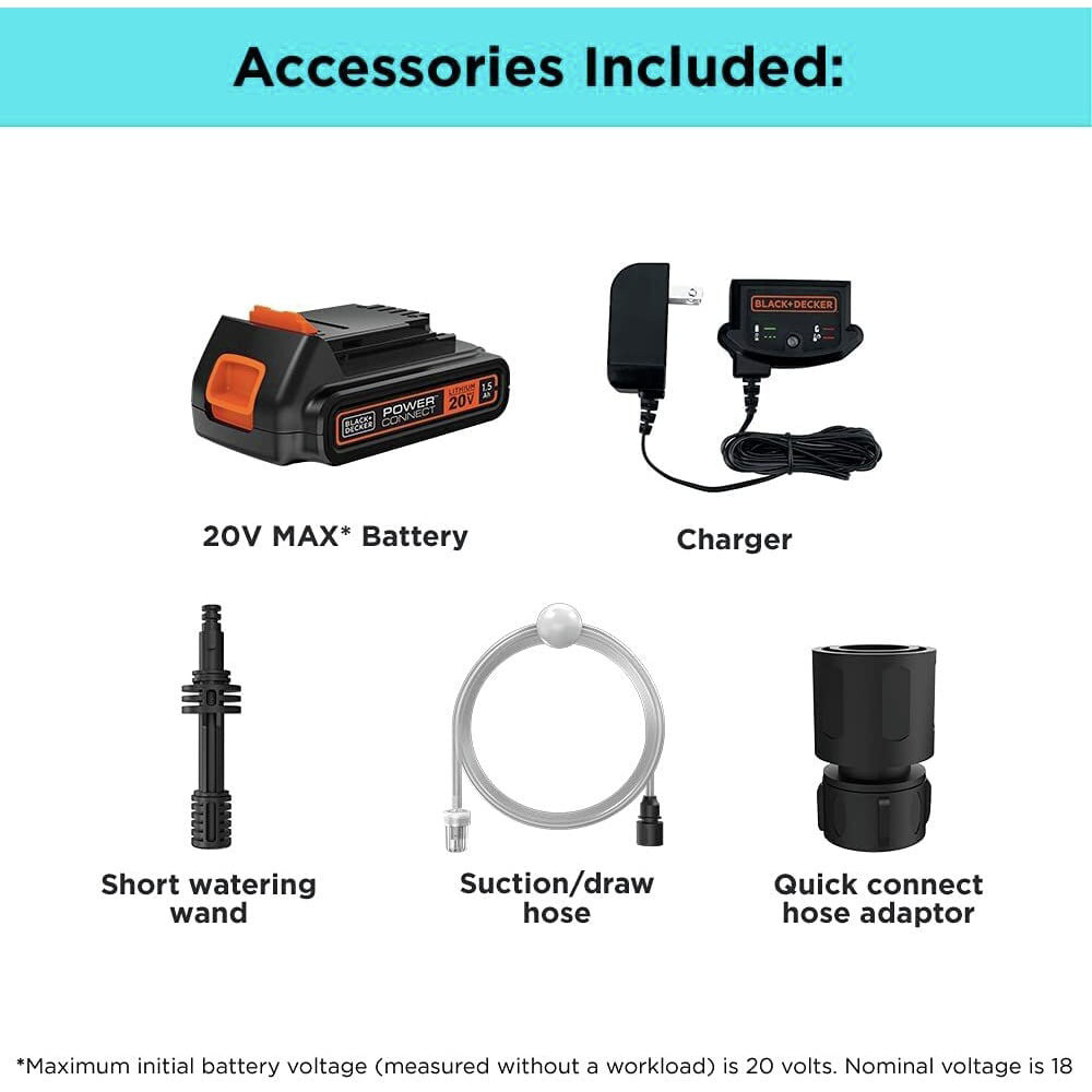 Black & Decker BCPW350C1 20V MAX Lithium-Ion 350 PSI Cordless Power Cleaner Kit (1.5 Ah)