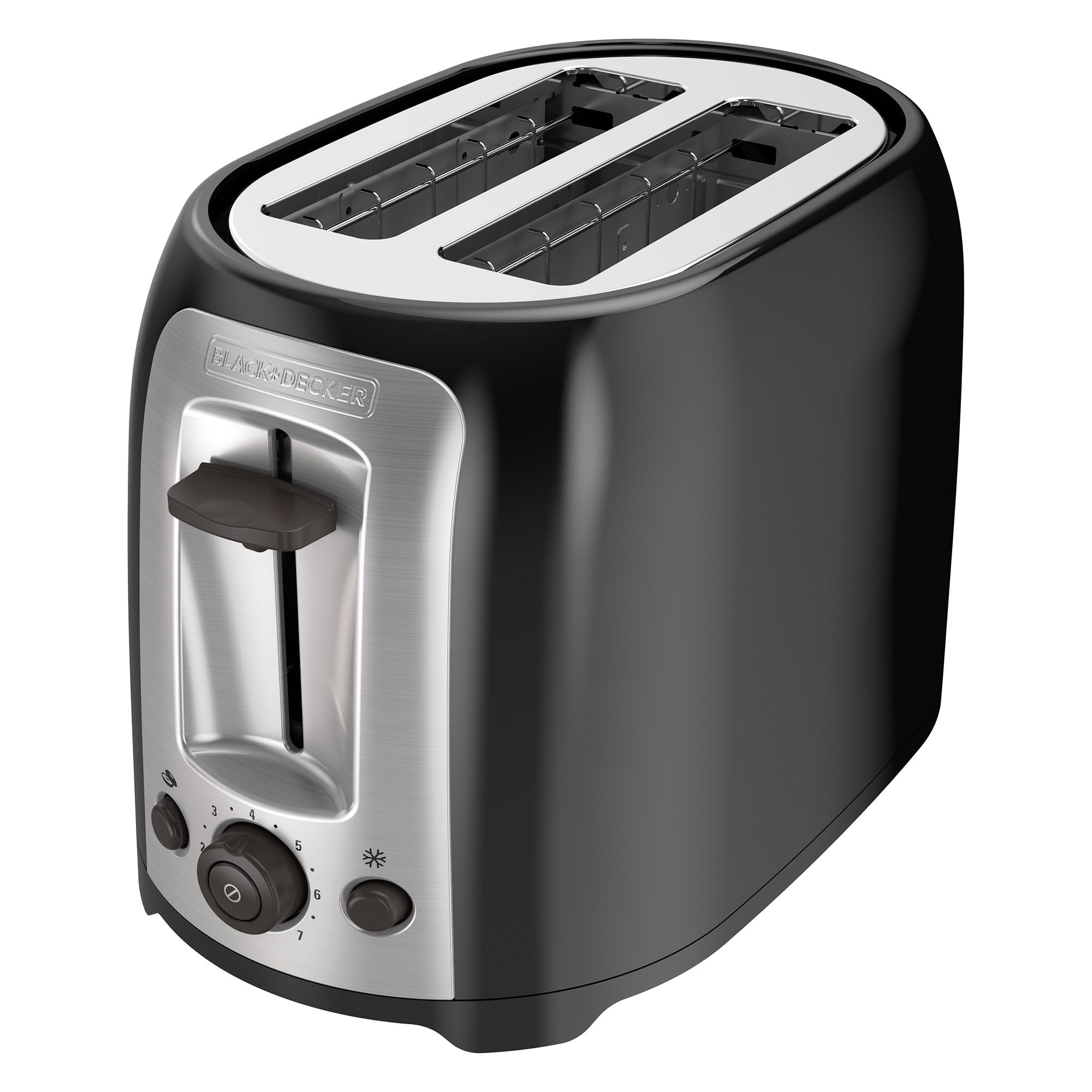 BLACK+DECKER 2-Slice Extra Wide Slot Toaster, Black, Silver, TR1278B