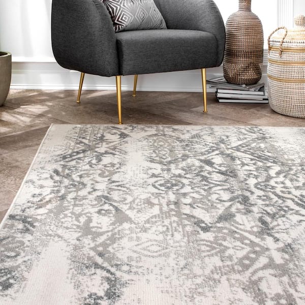 Vintage Freja Gray 9 ft. x 12 ft. Area Rug