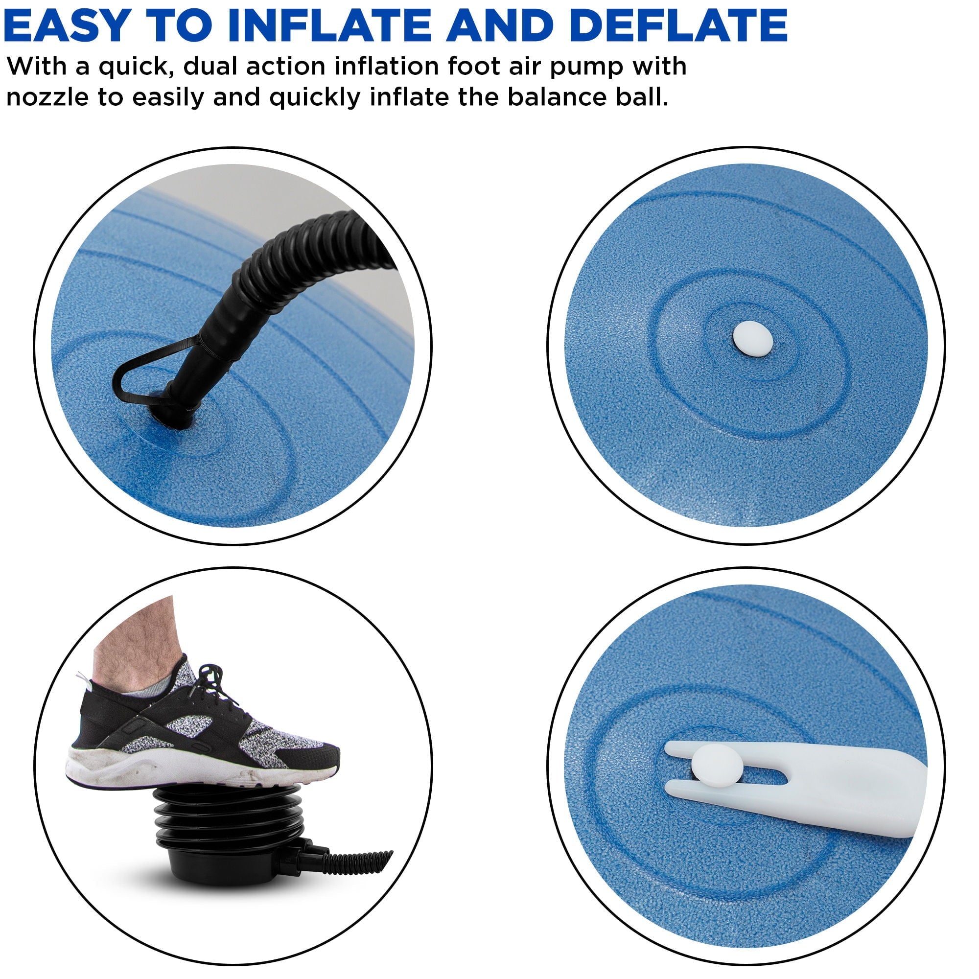 RDX Exercise Ball Anti-Burst Extra Thick PVC Material, Soft Swiss Balance Ball with Quick Pump for Yoga Pilates, Supports 250kgs