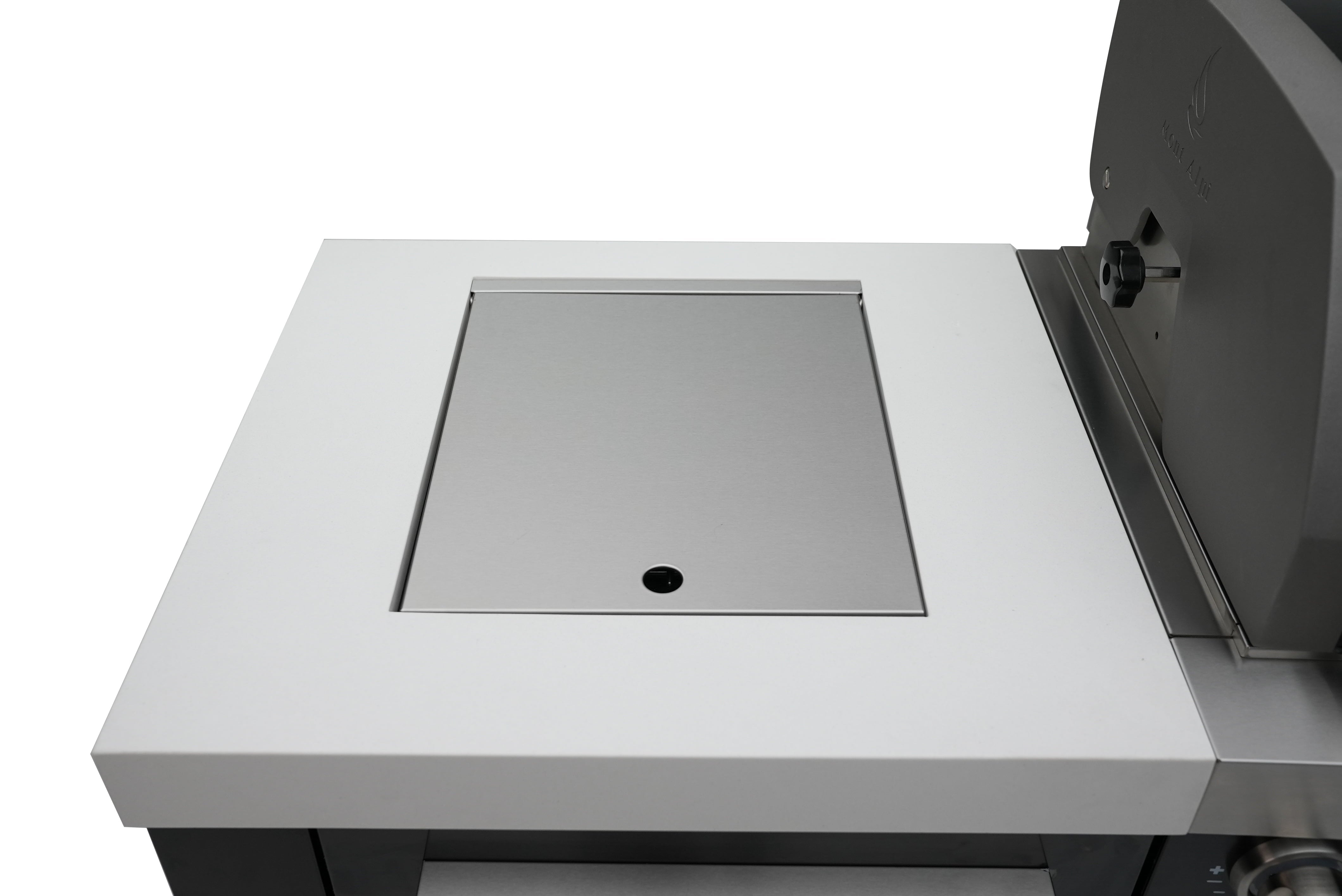 Mont Api 805 Black stainless steel island with fridge cabinet