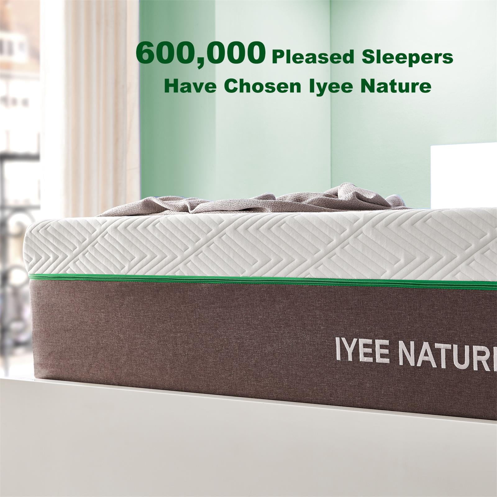 Size Mattress, 12 Inch Iyee Nature Cooling-Gel Memory Foam Mattress Bed in a Box