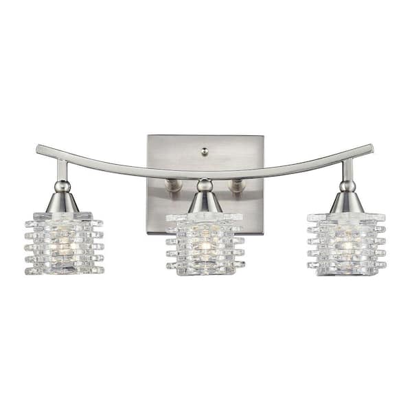 Matrix 3-Light Satin Nickel Bath Bar Light