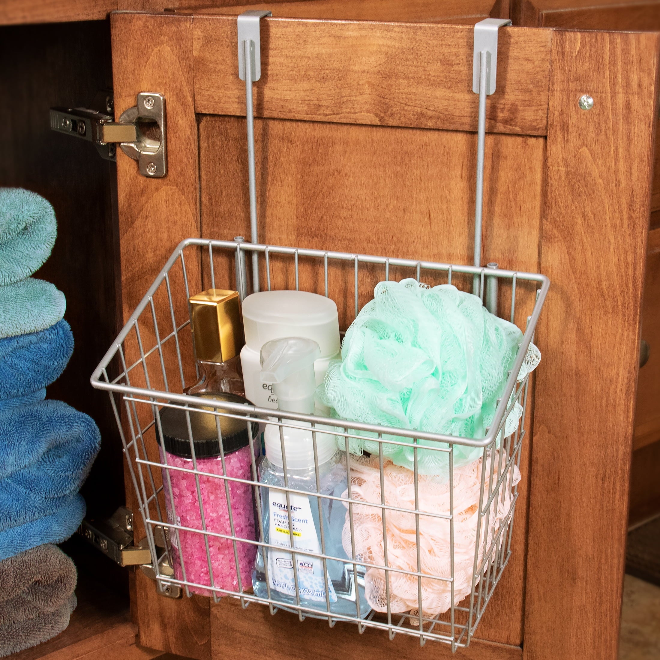 Mainstays Over the Cabinet Grid Basket, Medium