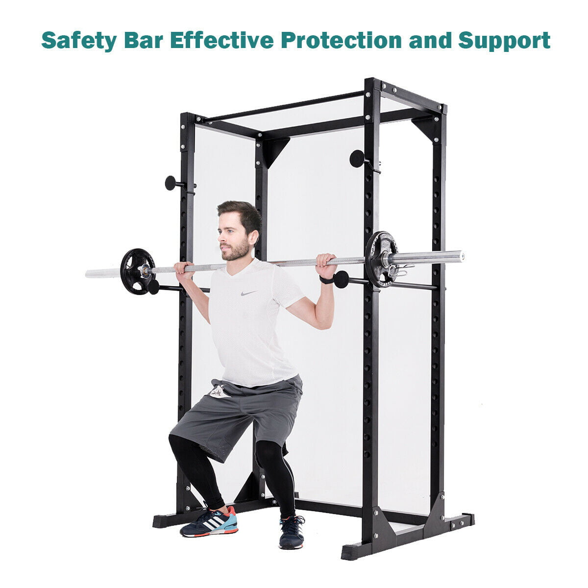 Costway Adjustable Dumbbell Rack Cage Chin up Squat Stand Fitness Strength Traning Gym