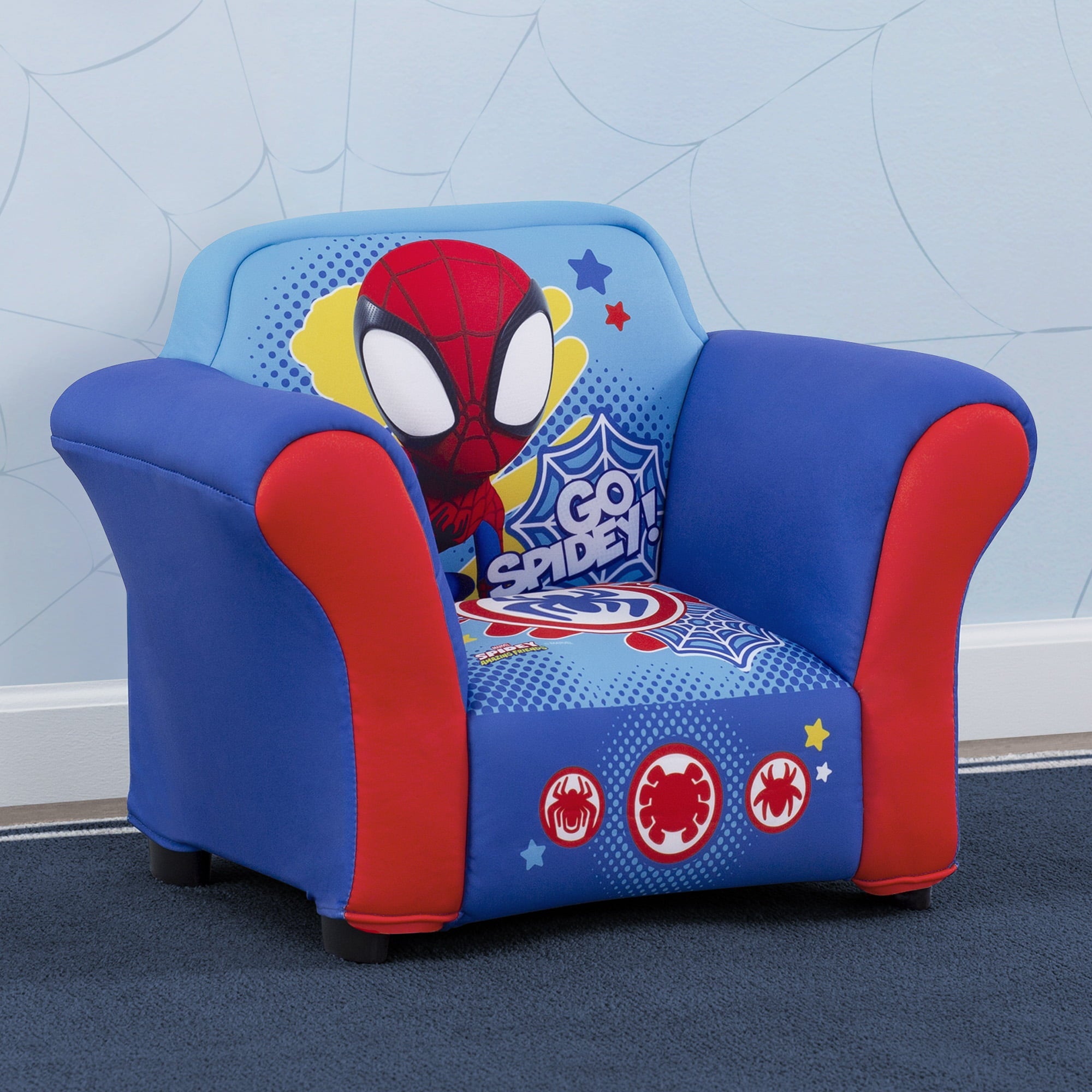 Marvel Spidey and His Amazing Friends Upholstered Chair with Sculpted Plastic Frame by Delta Children
