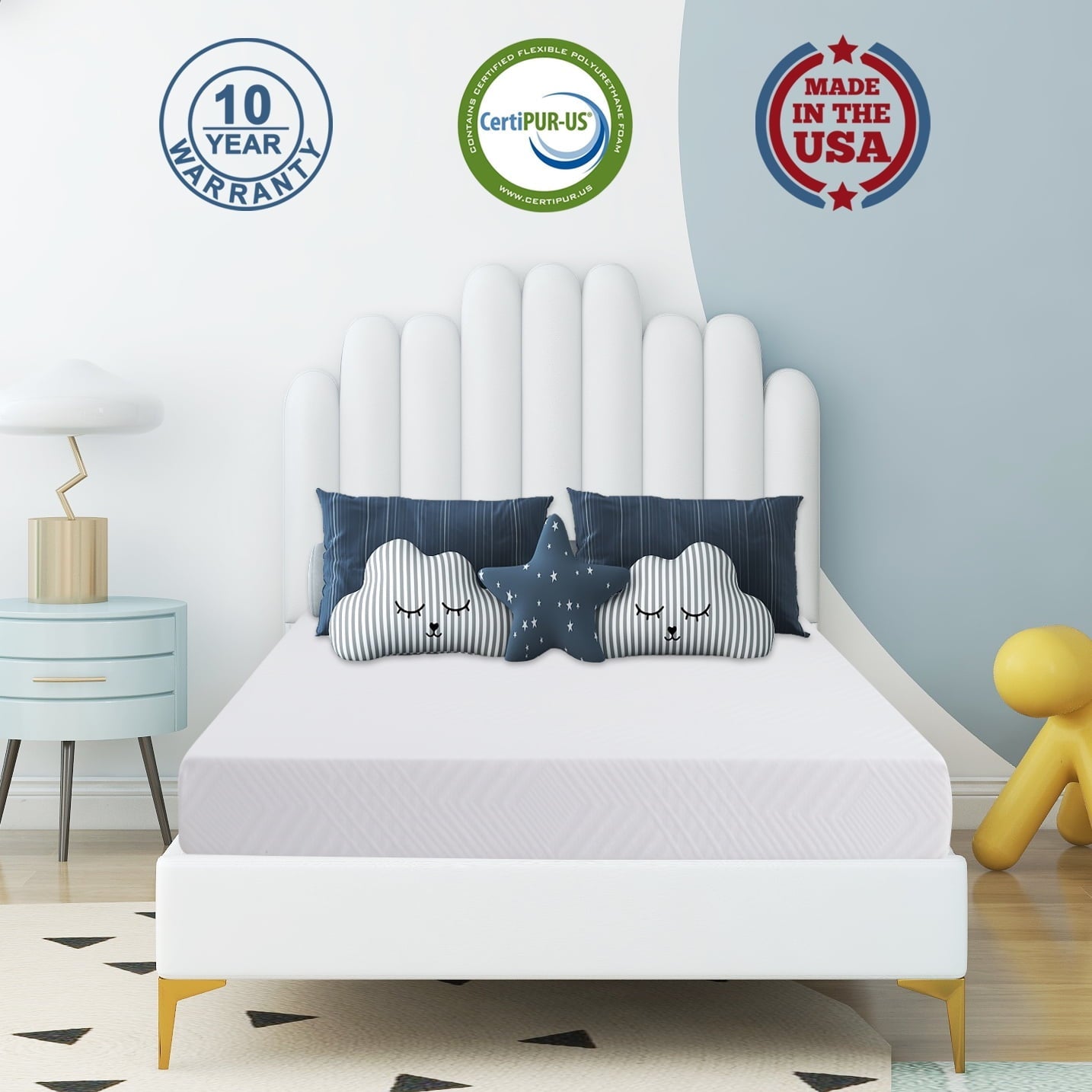 Mattress,6 inch Gel Memory Foam Mattress in a Box with Graphene Fabric Cover