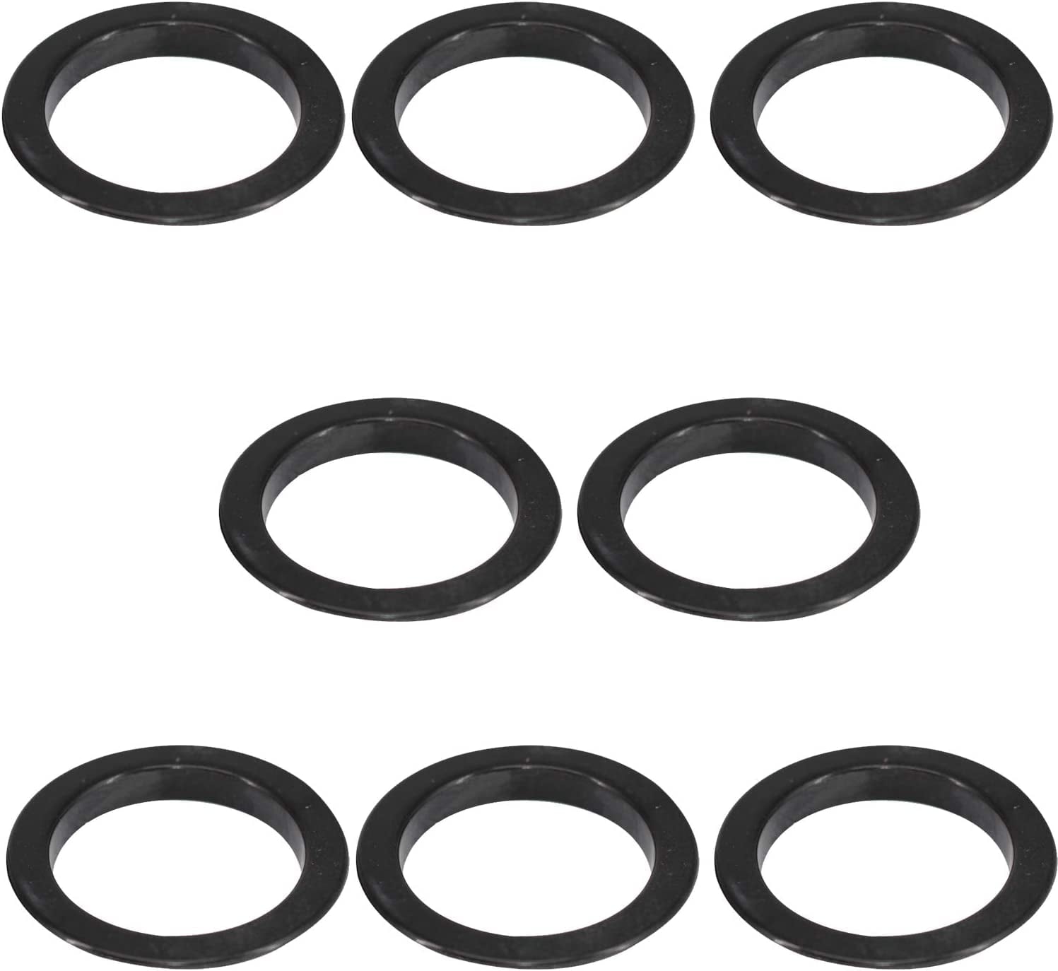 Trimming Shop 40mm Plastic Curtain Eyelets with 1 Metre Grommet Heading Curtain Tape, Black, 8pcs