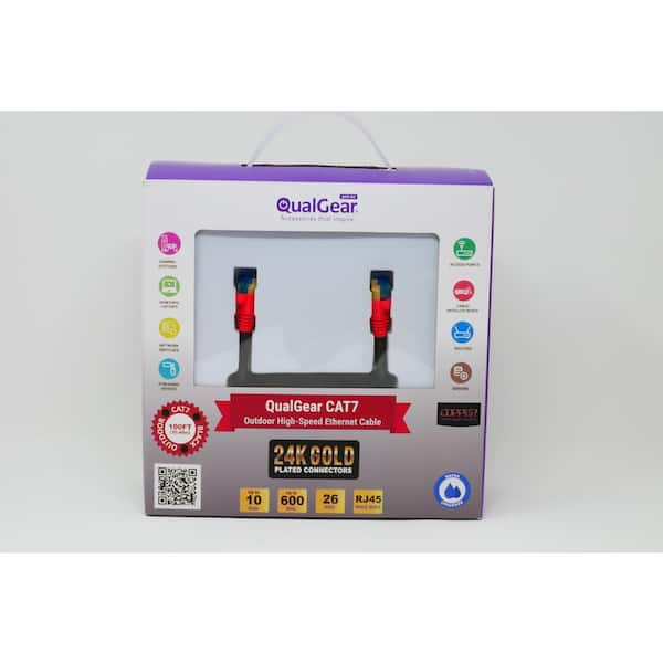 100 ft. CAT 7 S/FTP Ethernet Cable - 26 AWG, 10 Gbps, Gold Plated Contacts, RJ45, 99.99% OFC Copper, Black