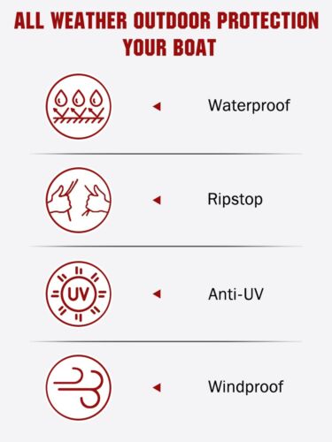 Heavy Duty 600D Marine Grade Polyester Waterproof Boat Cover, All Weather Pro...