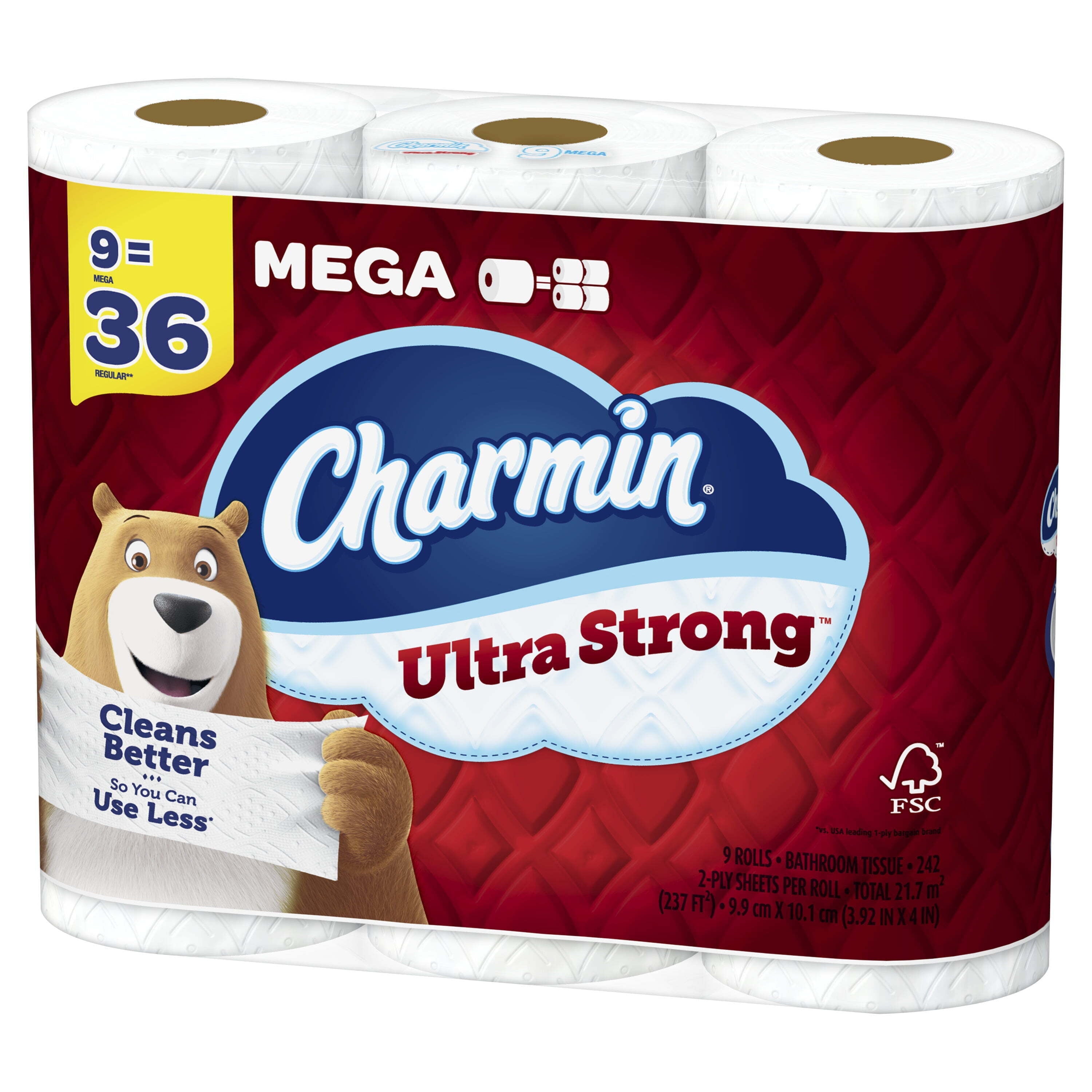 Charmin Ultra Strong Toilet Paper, 9 Mega Roll