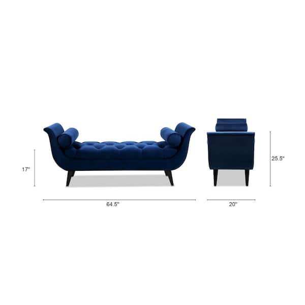 Alma Navy Blue Tufted Entryway Bench