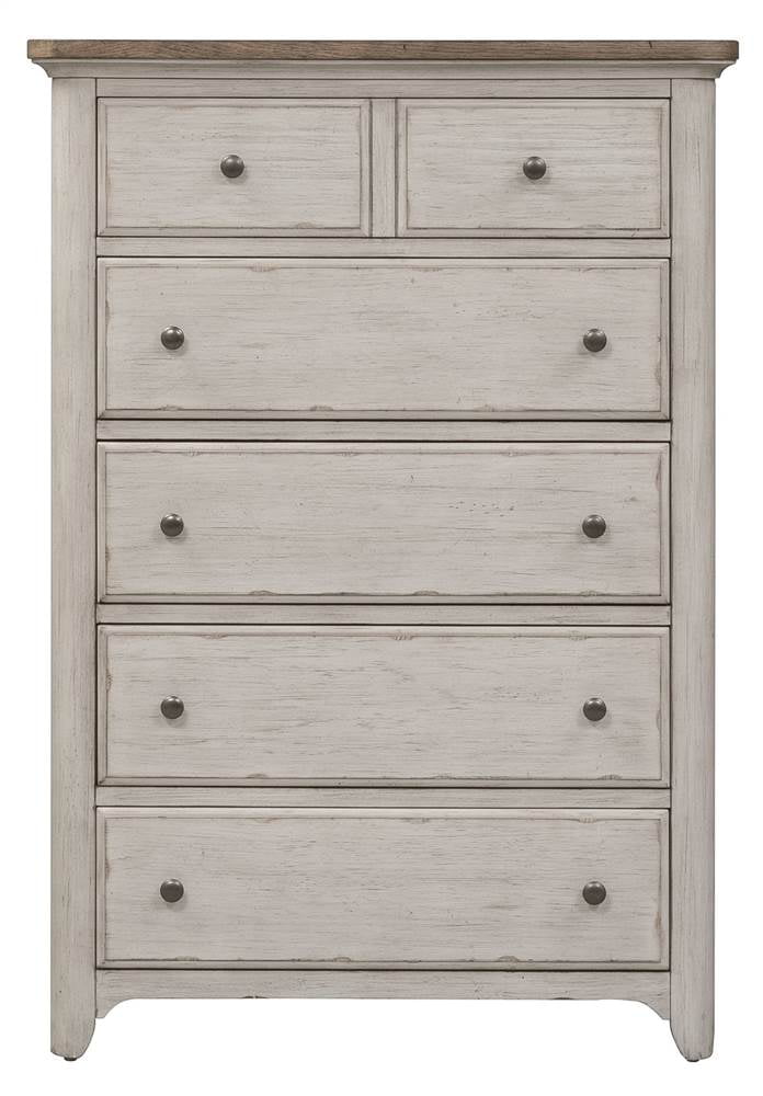5-Drawer Chest in Antique White Finish