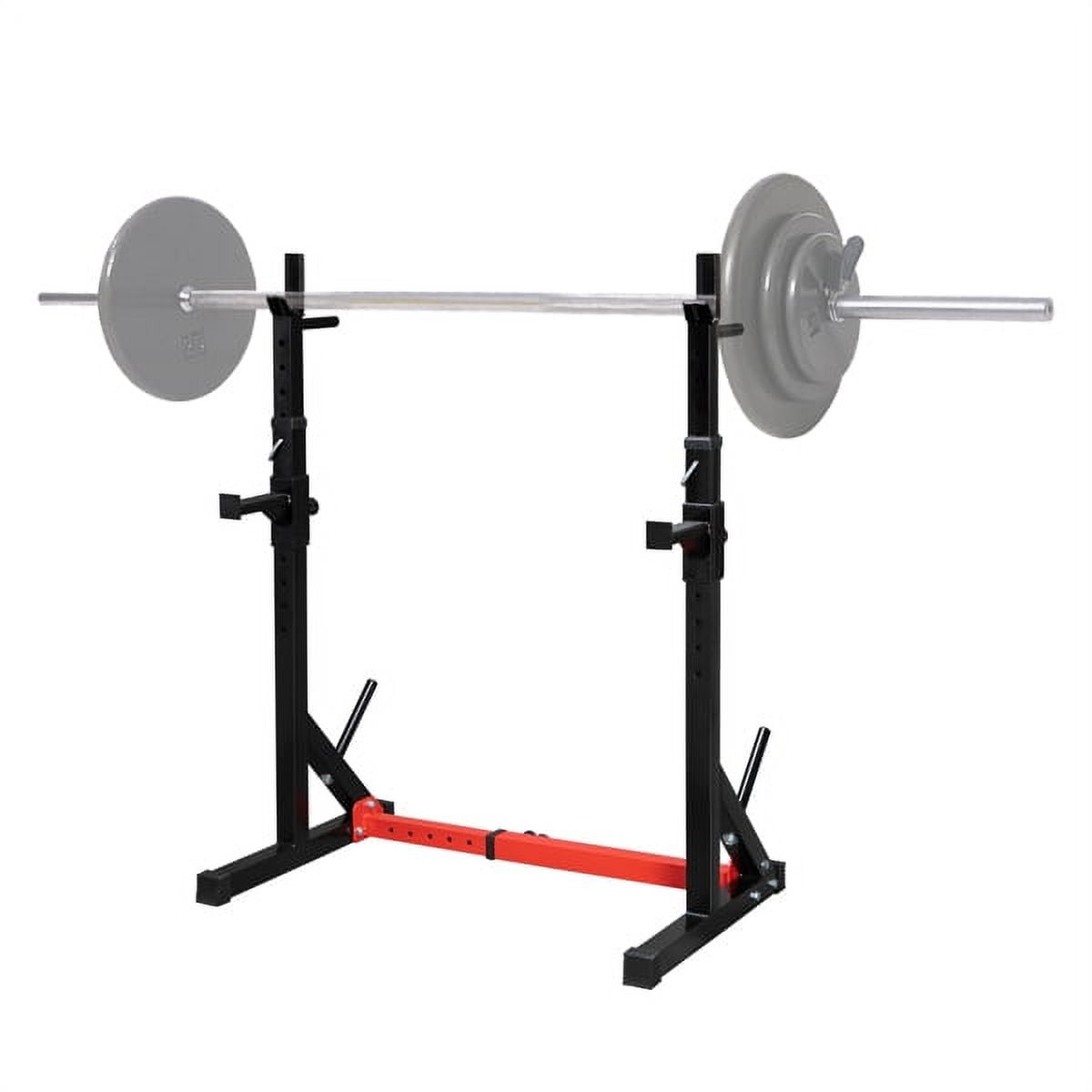 Multi-Function Barbell Rack Squat Stand with Barbell Plate Rack, Adjustable Dip Stand Weight Lifting Bench Press Rack Home Gym Fitness, Max Load 500lb