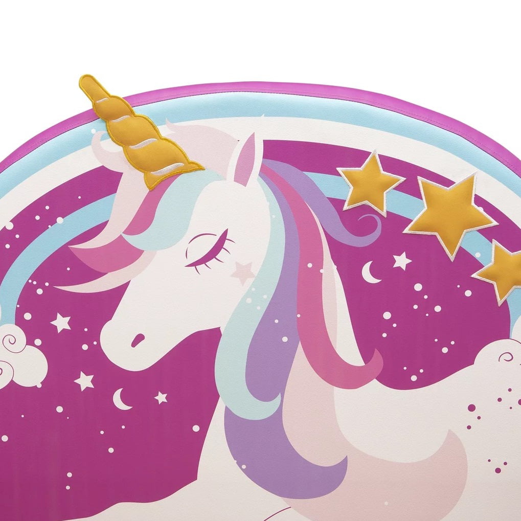Delta Children Unicorn Upholstered Twin Bed, Pink