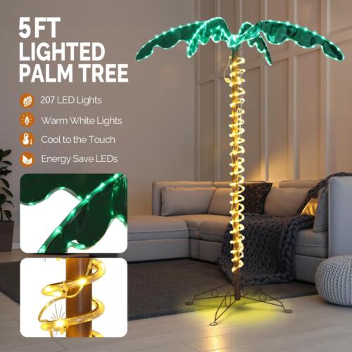 Palm Tree Outdoor Patio Waterproof Holiday Decoration Lighted Artificial Tree