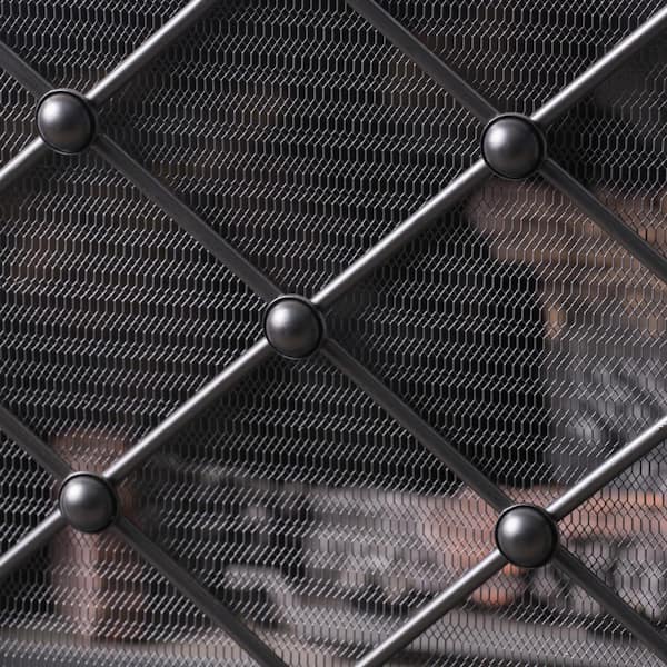 Chelset Black Iron 3-Panel Fireplace Screen