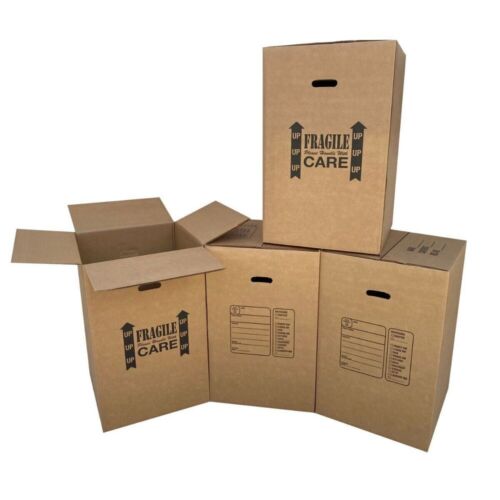 Kitchen Moving Boxes 4 Pack Double Wall 18X18X28" Heavy Duty Extra-Strength New