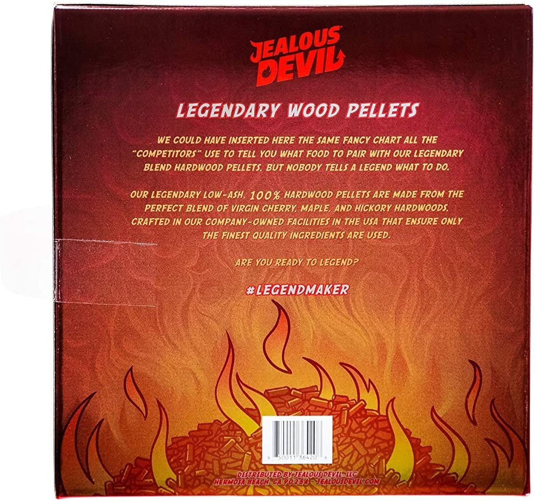 Jealous Devil Jax Legendary Blend BBQ Pellets, 20 lbs, Box