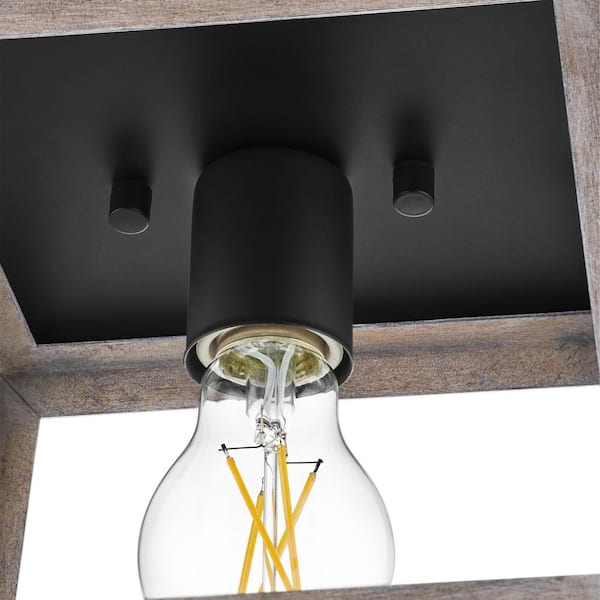 Burkepoint 8.25 in. 1-Light Woodgrain Flush Mount