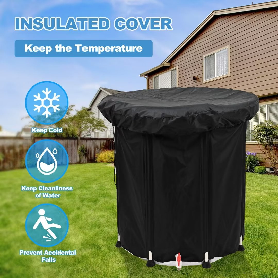 MOPHOTO Oversized Ice Bath Tub for Athletes, Inflatable Portable Bathtub Foldable Ice Bathtub, Large Outdoor Ice Bath with Lid, Cold Plunge Tub Freestanding Bathtubs for Adults, 34