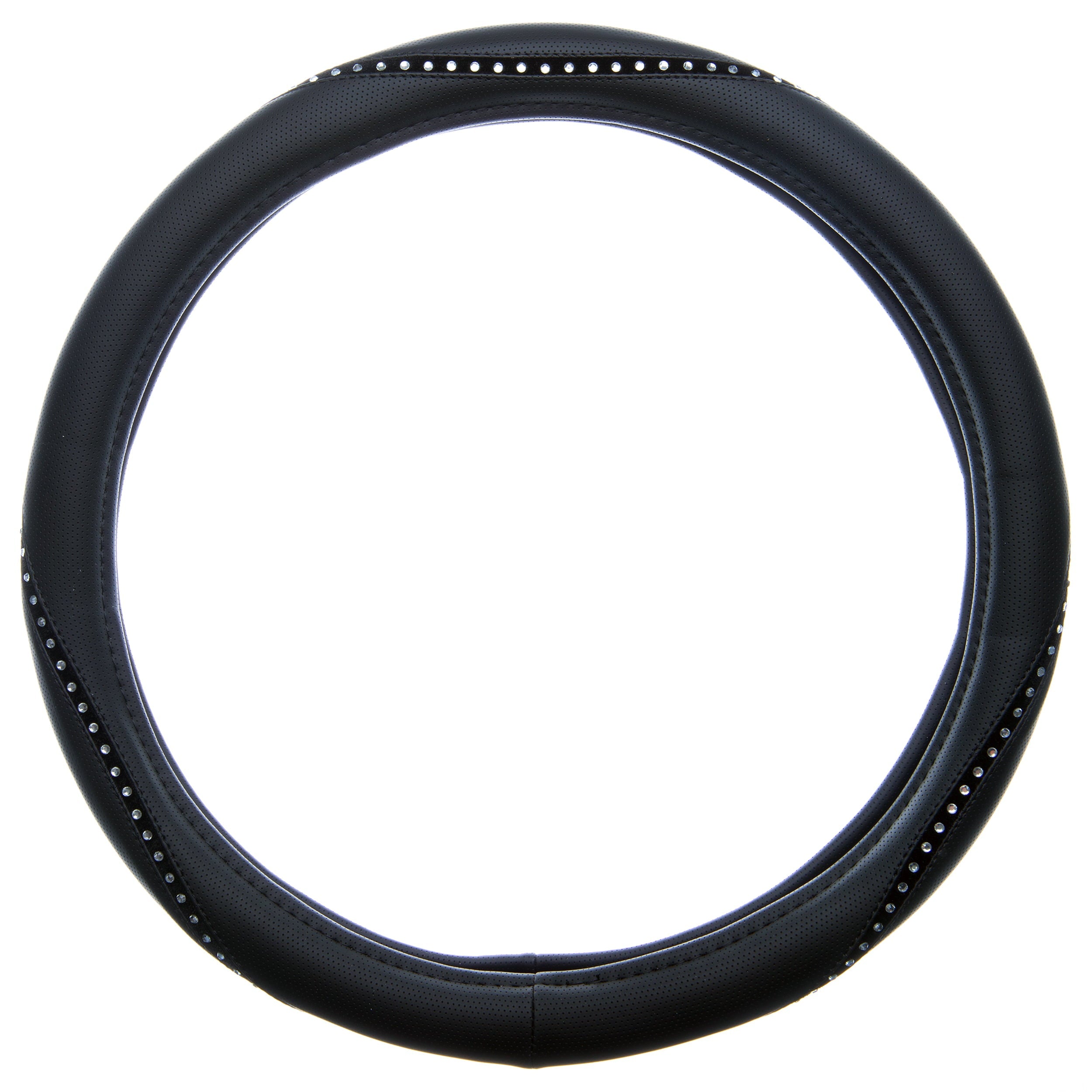 Custom Accessories Black Steering Wheel Cover with White Bling Accent