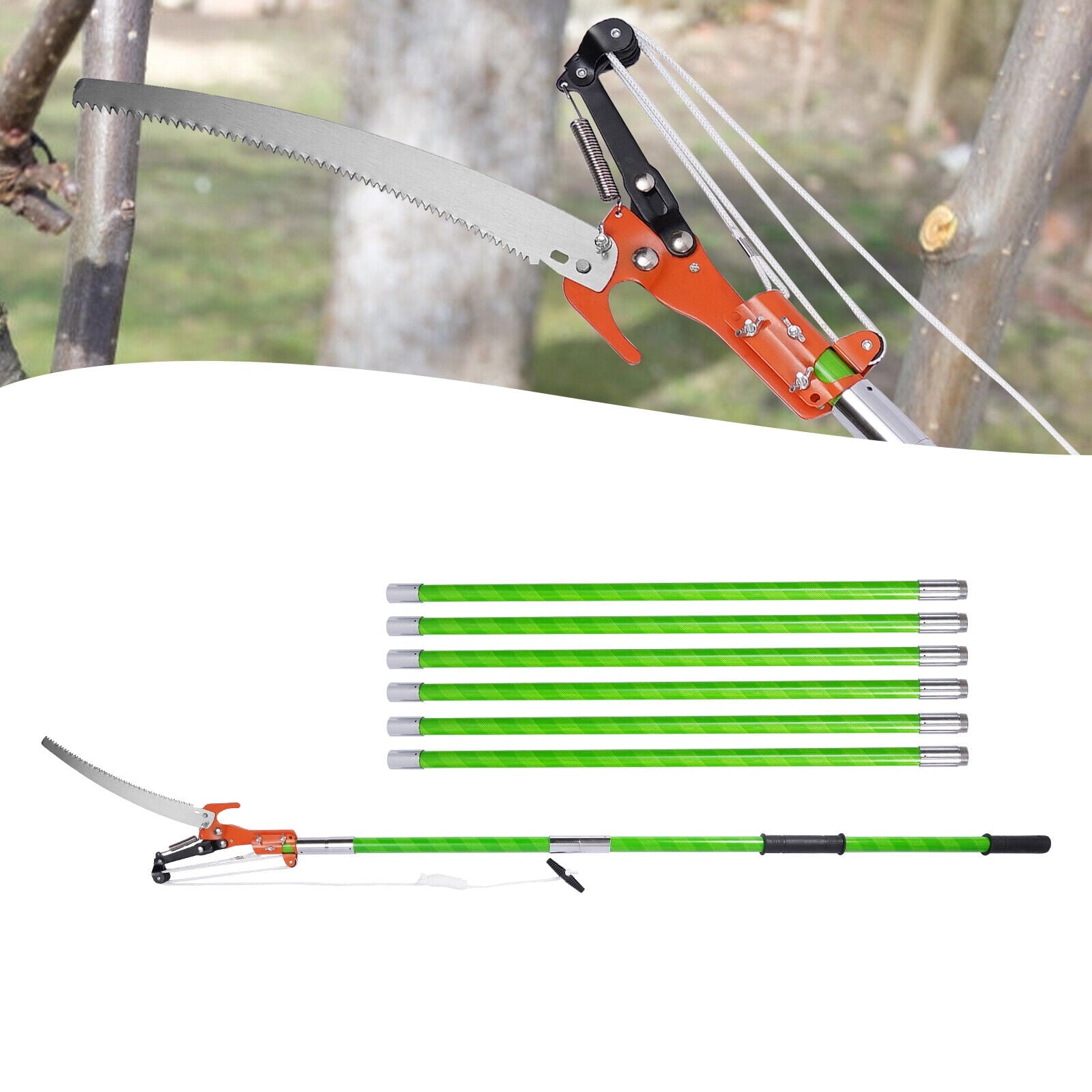Tree Pole Pruner Tree Saw Branch Long Reach Limb Cut Tree Pole Pruner Saw 26Foot